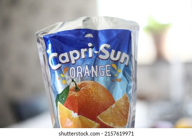 MOTALA, SWEDEN- 28 APRIL 2022:
Capri-Sun Beverage. Capri-Sun Is A German Juice Concentrate Drink Owned By Capri Sun Group Holding In Germany. Photo Jeppe Gustafsson