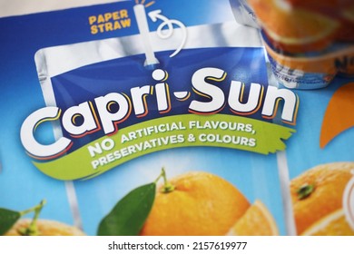 MOTALA, SWEDEN- 28 APRIL 2022:
Capri-Sun Beverage. Capri-Sun Is A German Juice Concentrate Drink Owned By Capri Sun Group Holding In Germany. Photo Jeppe Gustafsson