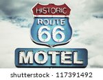 Motel sign on Route 66 USA