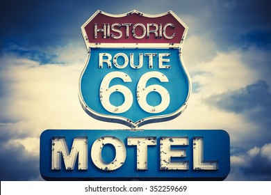 Motel Spirit In Historic 66 Road, USA