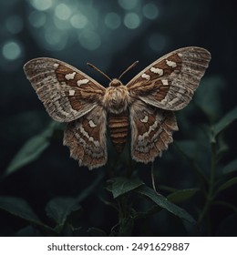 A moth is a nocturnal insect closely related to the butterfly, known for its feathery or comb-like antennae and duller, often earth-toned coloration. Moths have a robust, hairy body and two pairs of w