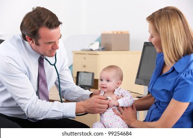 Mother And Baby In Doctor's Surgery