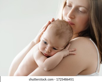 Mother With Baby Newborn Family Studio Clean Healthy Skin Care Love