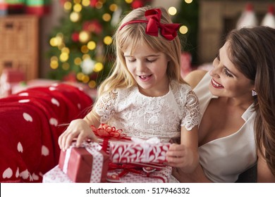 Mother Bestowing Daughter By Plenty Presents Stock Photo 517946332 ...