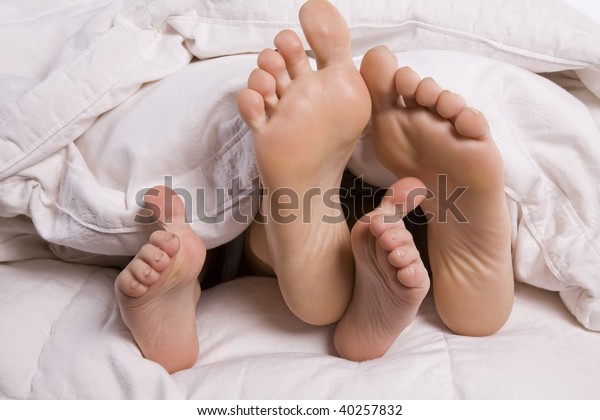 Mother Child Their Feet Poking Out Stock Photo Edit Now 40257832