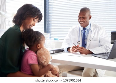 Mother And Daughter In Consultation With Doctor In Office - Powered by Shutterstock