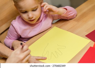 Mother Daughter Drawing Theirs Hands Stock Photo 270682349 | Shutterstock