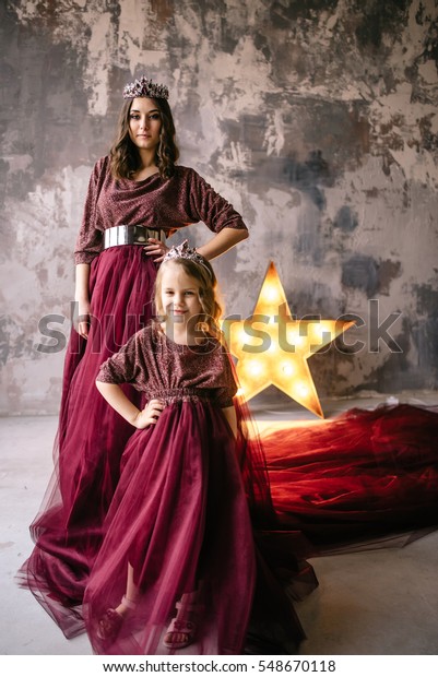 mom and daughter princess dresses