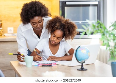 616 African mother helping child homework Images, Stock Photos ...