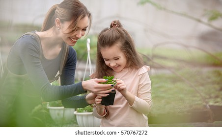 mother and daughter taking care of plants - Powered by Shutterstock