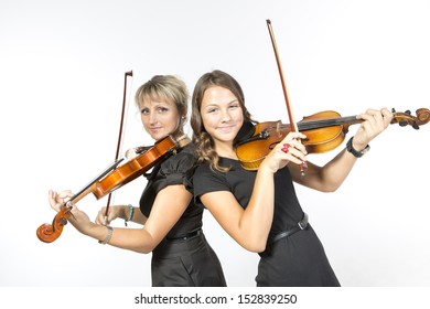 Mother And Daughter Violin Duet