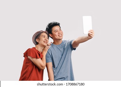 Mother day , son selfie photo with mom