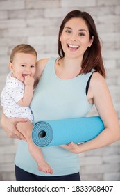 mother going to do fitness exercises with her baby