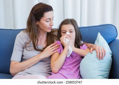 Mother Helping Daughter Blow Her Nose Stock Photo 258053747 | Shutterstock