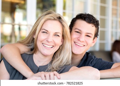 Mother And Her Teenage Son.