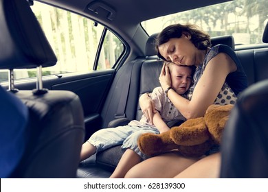 Mother Hug And Consoling The Little Boy Crying