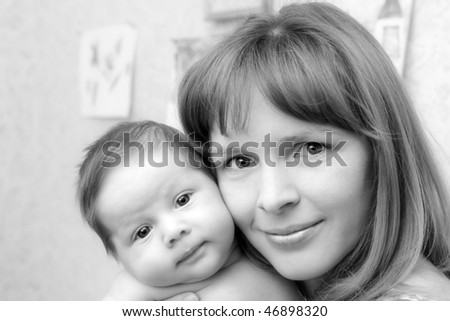 Similar – Image, Stock Photo mother with her daughter asleep in her arms