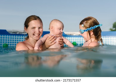 Mother Kids Having Fun Swimming Pool Stock Photo 2173171557 | Shutterstock