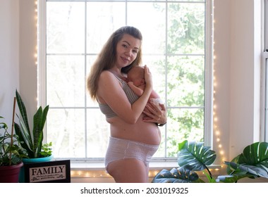 Mother With Newborn Baby. Postpartum. Fourth Trimester. Body Positivity. Postpartum Body	