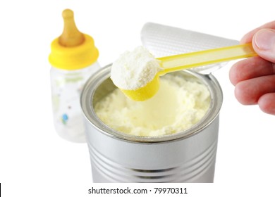Mother Prepares Baby Milk Formula