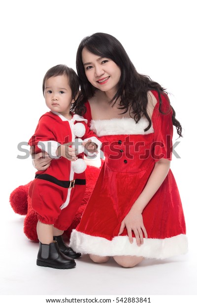 Mother Son Christmas Costume Playful On Stock Photo Edit Now