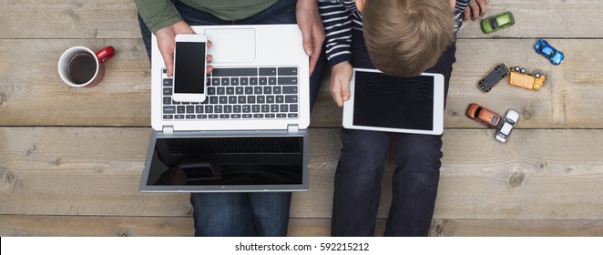 Mother and son online media addiction