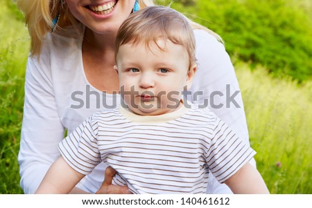Mother and son in the park