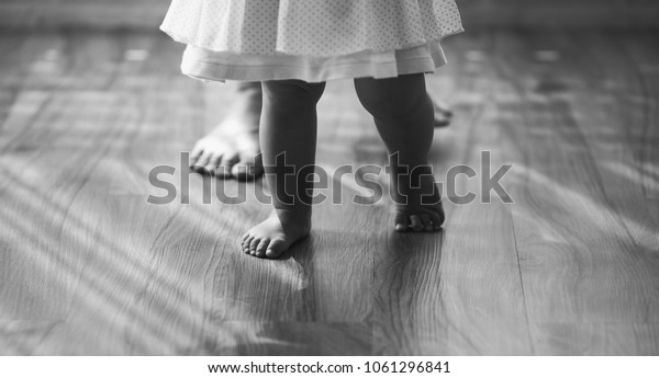 Mother Teach Her Baby Walk Which Stock Photo Edit Now 1061296841