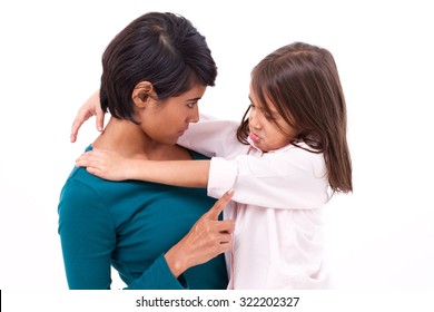 Mother Teaching Discipline To Her Daughter