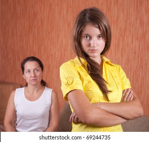 Mother And Teen Daughter Having Quarrel At Home