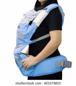 Mother Testing A Baby Carrier For Son