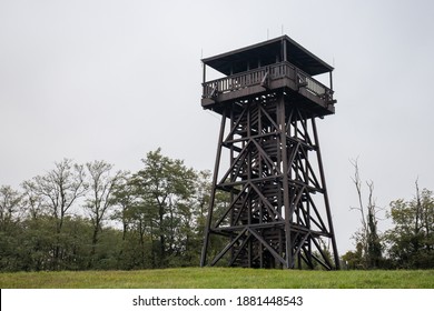 Mother Theresa (Terez Anya) lookout tower in an autumn afternoon in Zalakoveskut, Hungary