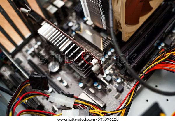 Motherboard Cpu Inside Desktop Computer Stock Photo Edit Now