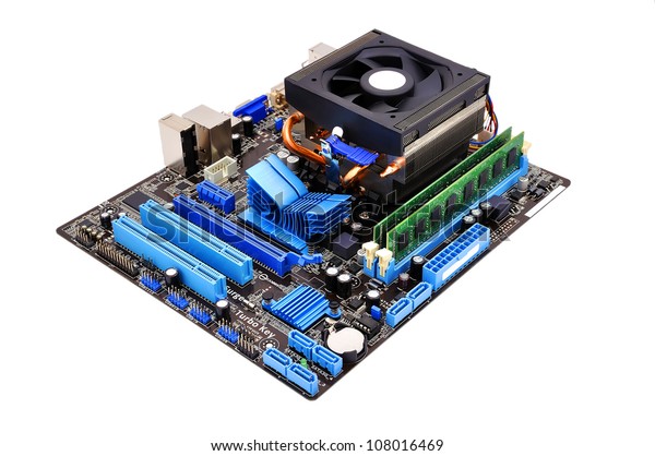 Motherboard On White Background Stock Photo (Edit Now) 108016469