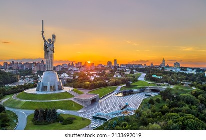 Motherland Monument and Second World War Museum in Kiev, the capital of Ukraine, before the Russian invasion