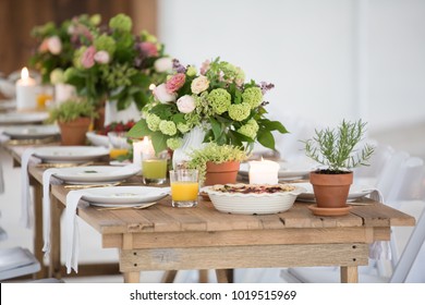 Mothers Day Brunch In White Rustic Barn