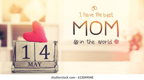 Mother's Day message with wooden block calendar  - Powered by Shutterstock