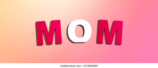 Mothers Day Theme Letter Blocks Overhead View