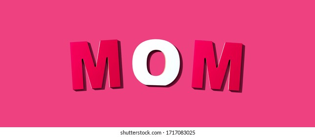 Mothers Day Theme Letter Blocks Overhead View