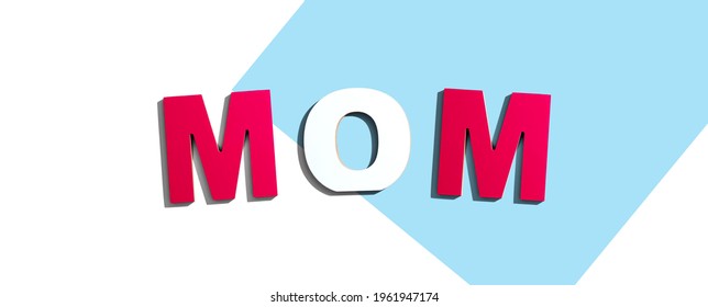 Mothers Day Theme Letter Blocks Overhead View