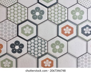 The motif of a ceramic in the shape of a flower and geometry - Shutterstock ID 2067346748