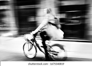 Motion Abstract Background And Black And White Street Photography In Lyon, France