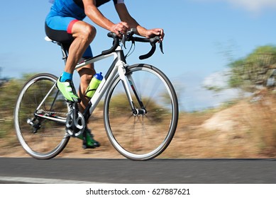 Motion Blur Of A Bike Race With The Bicycle And Rider At High Speed