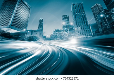 Motion Blur City In Monochrome Color Tone 