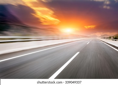 Motion Blur Of The Highway Road