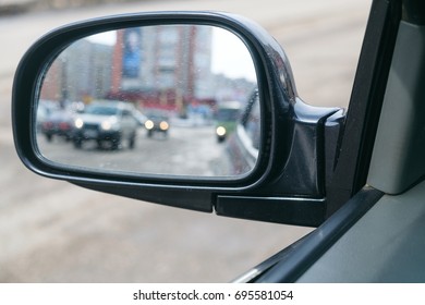 Motion Blur The Wing Mirror Of A Car