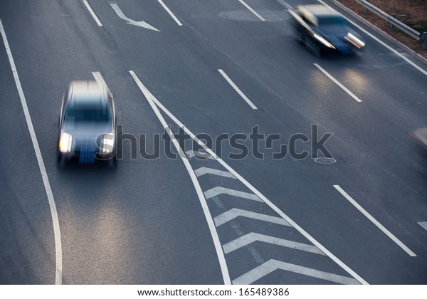 motion blurred Car on a\
highway