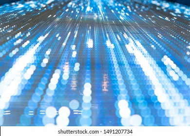 motion blurred flash light of data and information transfer concept, created with LED lights board.