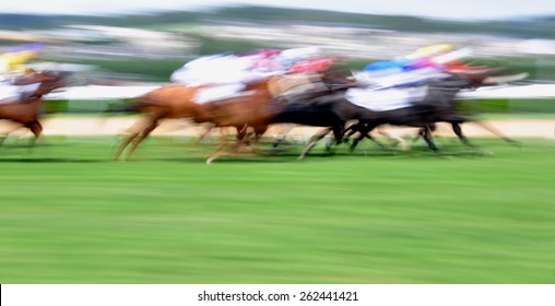 Motion Blurred Horse Race Background