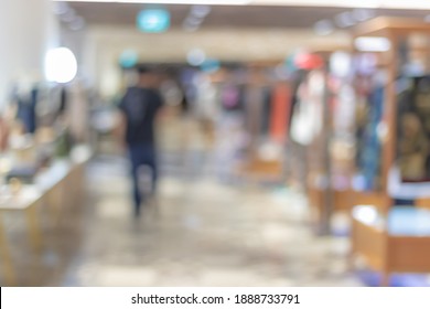 Motion Blurred People In The Shopping Mall